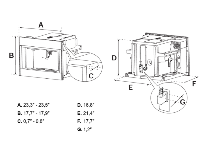 24 inch Built-in Coffee Machine | Bertazzoni